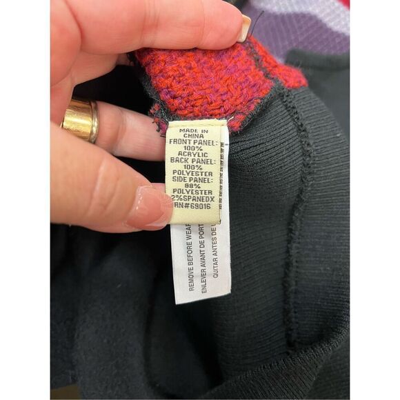 Ruff Hewn Black Rainbow Mixed Media Sweater Vest sz 3X NWT - Picture 8 of 8